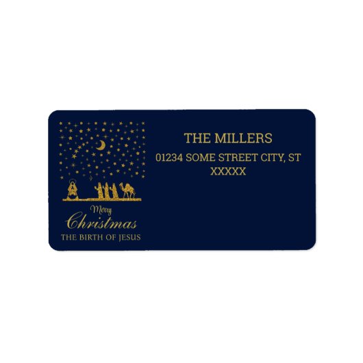Weihnachten, Geburt Jesu, Drei Könige Adressaufkleber (Vorne)