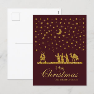 Weihnachten, Geburt Jesu, Drei Könige Feiertagspostkarte