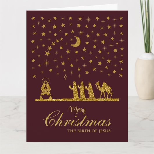 Weihnachten, Geburt Jesu, Drei Könige Karte (Vorderseite)