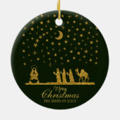 Weihnachten, Geburt Jesu, Drei Könige Keramik Ornament (Hinten)