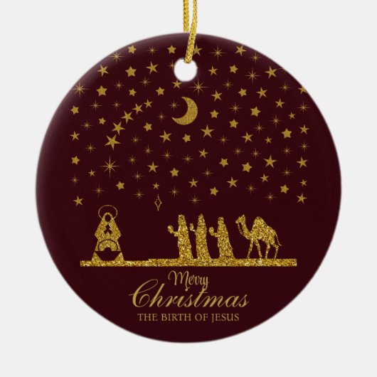 Weihnachten, Geburt Jesu, Drei Könige Keramik Ornament (Vorne)