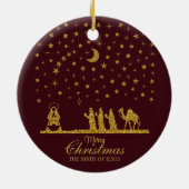 Weihnachten, Geburt Jesu, Drei Könige Keramik Ornament (Hinten)