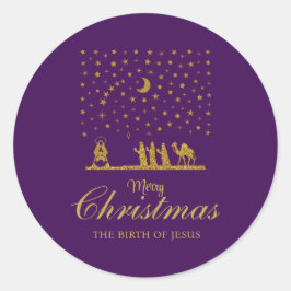 Weihnachten, Geburt Jesu, Drei Könige Runder Aufkleber