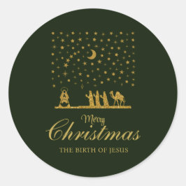 Weihnachten, Geburt Jesu, Drei Könige Runder Aufkleber