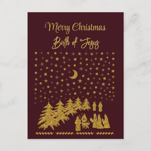 Weihnachten, Geburt Jesu Feiertagspostkarte (Vorderseite)