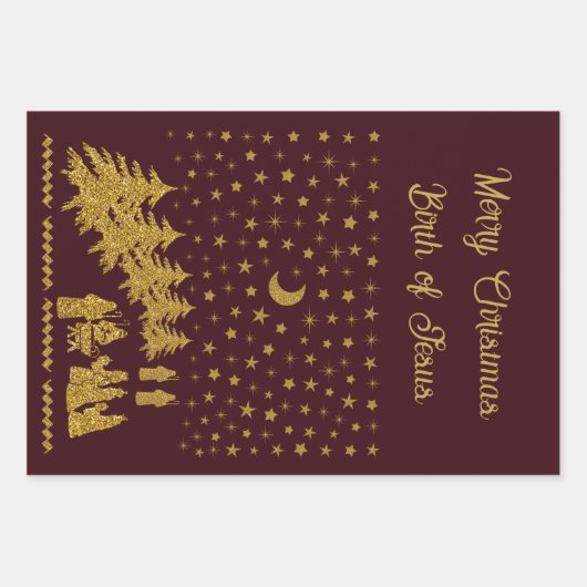 Weihnachten, Geburt Jesu Geschenkpapier Set (Vorderseite)