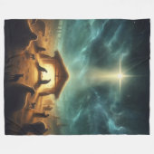 Weihnachten/Geburt/Jesus Fleecedecke (Vorderseite (Horizontal))