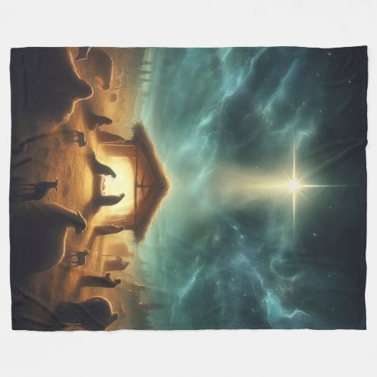 Weihnachten/Geburt/Jesus Fleecedecke (Vorderseite (Horizontal))