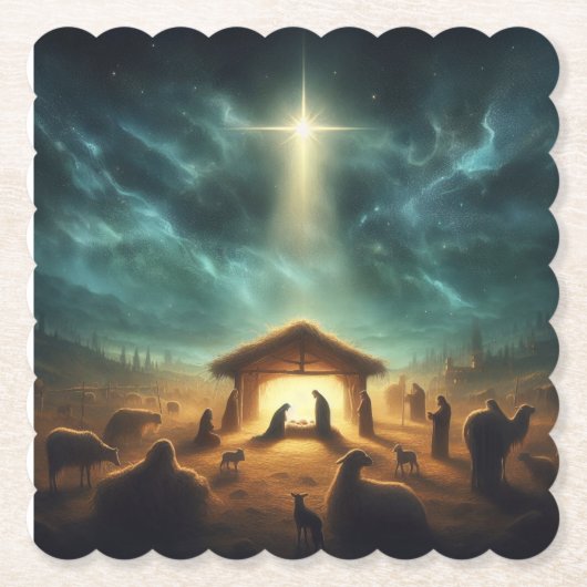Weihnachten/Geburt/Jesus Untersetzer (Vorderseite)