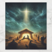 Weihnachten/Geburt/Jesus Weinetikett (Einzelnes Label)