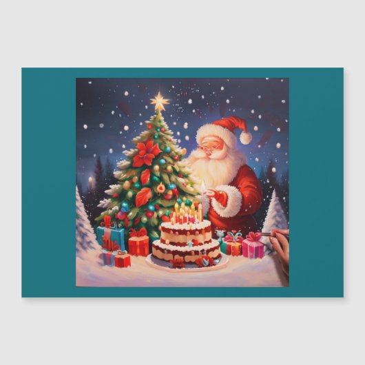 Weihnachten Geburtstag 10 Magnetkarte (Vorderseite)