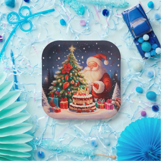 Weihnachten Geburtstag 10 Pappteller (Party)