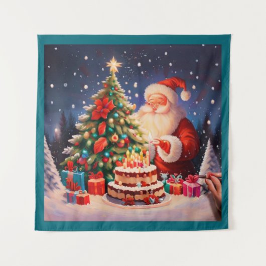 Weihnachten Geburtstag 10 Wandteppich (Vorderseite)