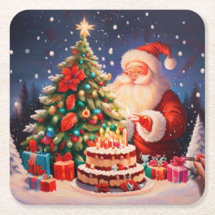 Weihnachten Geburtstag 11 Rechteckiger Pappuntersetzer