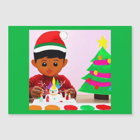Weihnachten - Geburtstag 4 Magnetkarte (Vorderseite)