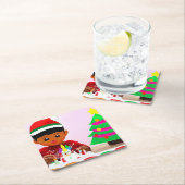 Weihnachten - Geburtstag 4 Rechteckiger Pappuntersetzer (Vor Ort)