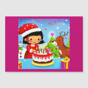 Weihnachten - Geburtstag 7 Magnetkarte