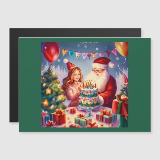 Weihnachten - Geburtstag 8 Magnetkarte (Vorne/Hinten)