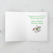 Weihnachten Geburtstag Baby: Vater, Mutter zu Kind (Innenseite)