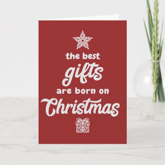 Weihnachten Geburtstag - Beste Geschenke auf Weihn Karte (Vorderseite)