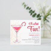 Weihnachten Geburtstag Cocktail Einladung (Stehend Vorderseite)