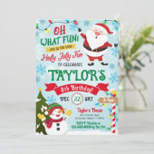 Weihnachten Geburtstag Einladung Kinder (Stehend Vorderseite)