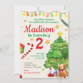 Weihnachten Geburtstag Einladung Vintage Wasserfar (Vorderseite)