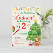 Weihnachten Geburtstag Einladung Vintage Wasserfar (Stehend Vorderseite)