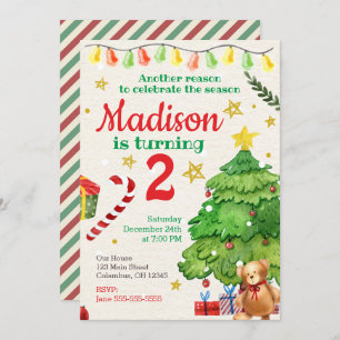 Weihnachten Geburtstag Einladung Vintage Wasserfar