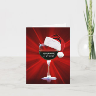 Weihnachten Geburtstag Funny Wine Thema Karte