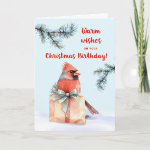 Weihnachten Geburtstag Kardinal mit Geschenk Wasse Karte
