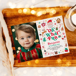 Weihnachten Geburtstag Oh was Fun Boy Geburtstagsp Einladung