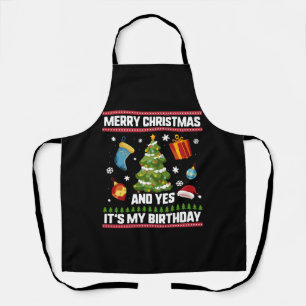 Weihnachten Geburtstag Shirt, frohe Weihnachten un Schürze