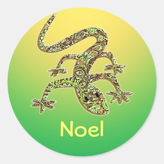 Weihnachten Gecko / Salamander / Lizard Sticker 1 (Vorderseite)