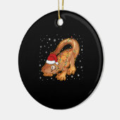 Weihnachten Gecko, Santa Gecko, Crestie Liebe Keramik Ornament (Links)