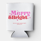 Weihnachten Gefallen Merry & Bright Pink & Red Cus Dosenkühler (Vorderseite)