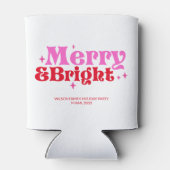 Weihnachten Gefallen Merry & Bright Pink & Red Cus Dosenkühler (Rückseite)