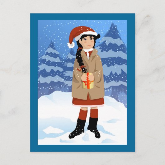 Weihnachten Gegenwart Postkarte (Vorderseite)