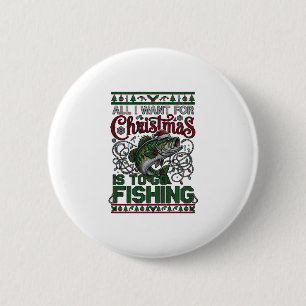 Weihnachten Geh Angeln Fisch Weihnachtsmann Hut Li Button