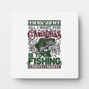 Weihnachten Geh Angeln Fisch Weihnachtsmann Hut Li Fotoplatte