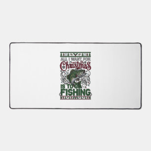 Weihnachten Geh Angeln Fisch Weihnachtsmann Hut Li Schreibtischunterlage