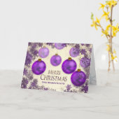 Weihnachten, Geheime Pal, Lila Ornamente/Schneeflo Karte (Gelbe Blume)