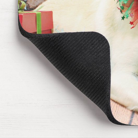 Weihnachten - gelbes Labrador - Strider Mousepad (Ecke)