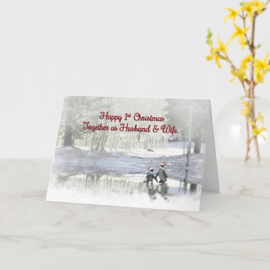 Weihnachten gemeinsam als Ehemann und Ehefrau Karte (Gelbe Blume)