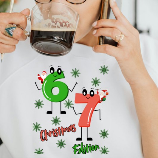 Weihnachten Gen Alpha 6 7 Meme Cartoon  Sweatshirt