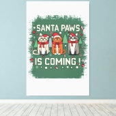 Weihnachten-Genuss: Festliche Katzen-Sammlung Leinwanddruck (Insitu (Holzboden))