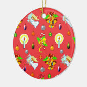 Weihnachten - Gesang-Engel u. goldene Bell Keramikornament (Links)