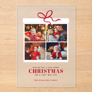 Weihnachten Geschenk 4 FotoCollage Acryleinladungen