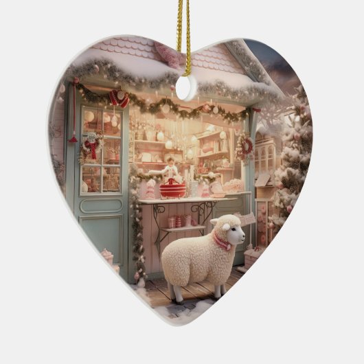 Weihnachten, Geschenk für Bauernfreunde Keramik Ornament (Rechts)