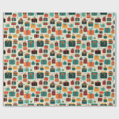 Weihnachten Geschenk für farbenfrohe Muster Geschenkpapier (Flach)